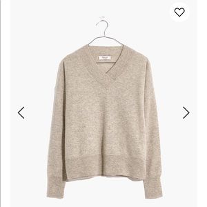Madewell V Neck Cashmere Sweater Grey XS
